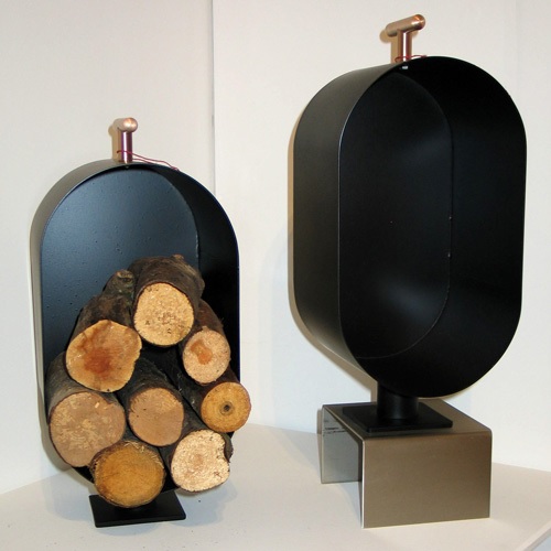 Log holder: steel, painted black by PMF Designs