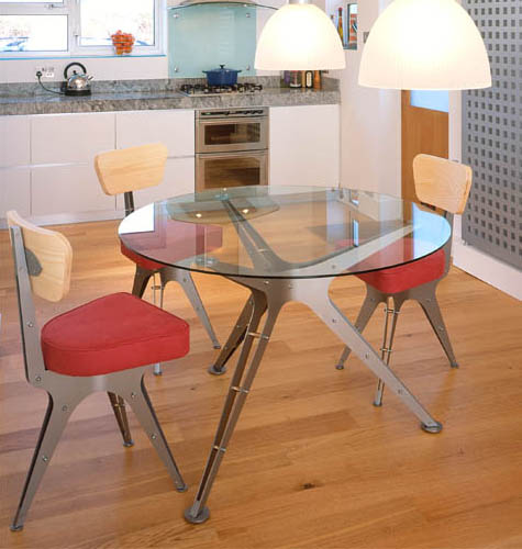 Tahira: metal dining furniture set by PMF Designs